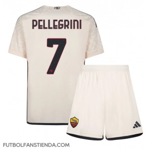 AS Roma Lorenzo Pellegrini #7 Segunda Equipación Niños 2023-24 Manga Corta (+ Pantalones cortos)